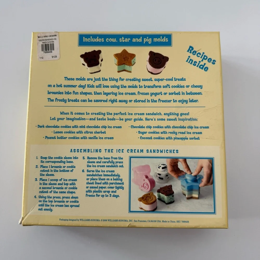 Williams Sonoma Ice Cream Sandwich Molds